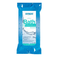 Rinse-Free Bath Wipe Impreva Bath Soft Pack Aloe Unscented 8 Count 7988 Box/30 Sage Products 474779_BX