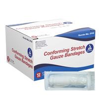 Conforming Bandage Dynarex Polyester 1-Ply 4 Inch X 4-1/10 Yard Roll Shape Sterile 3114 Box/12 PWC-513/1 Dynarex 884100_BX