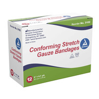 Conforming Bandage Dynarex Polyester 1-Ply 2 Inch X 4-1/10 Yard Roll Shape NonSterile 3102 Case/96 79-81147 Dynarex 691352_CS