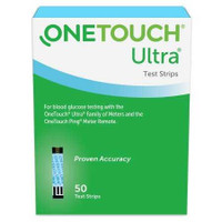 Blood Glucose Test Strips OneTouchUltraBlue 50 Strips per Box For OneTouchUltraBlood Glucose Meter 022896 Case/1200 2107 LIFESCAN 850708_CS