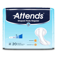 Bladder Control Pad Attends Shaped Pads Regular 12 X 25.2 Inch Heavy Absorbency Polymer Core One Size Fits Most Adult Unisex Disposable SPDRA Case/80 71007 ATTENDS HEALTHCARE PRODUCTS 1186541_CS