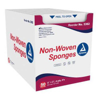 Nonwoven Sponge DynarexNonwoven 4-Ply 2 X 2 Inch Square Sterile 3362 Case/1500 1652 BLA M/L Dynarex 1139937_CS
