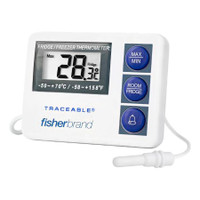 Digital Refrigerator / Freezer Thermometer with Alarm Fisherbrand™ Fahrenheit / Celsius -58° to +158°F (-50° to +70°C) External Probe Flip-out Stand / Wall Mount Battery Operated S01556 Each/1