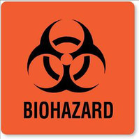 Pre-Printed Label UAL™ Warning Label Red Paper Biohazard / Symbol Black Biohazard 3 X 3 Inch ULBH503 Pack/20