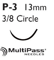 Absorbable Suture with Needle Coated Vicryl™ Polyglactin 910 P-3 3/8 Circle Precision Reverse Cutting Needle Size 5 - 0 Braided J463G Box/12