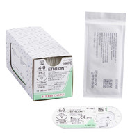 Nonabsorbable Suture with Needle Ethilon™ Nylon PS-2 3/8 Circle Precision Reverse Cutting Needle Size 4 - 0 Monofilament 1667G Box of 12 1667G Ethilon™ 2997_BX