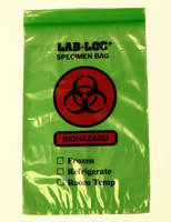 Specimen Transport Bag with Document Pouch Lab-Loc® 6 x 9 Inch Zip Closure Biohazard Symbol / Storage Instructions NonSterile LAB20609GR Pack of 1 LAB20609GR Lab-Loc® 586195_PK
