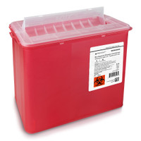 Sharps Container McKesson Prevent® Translucent Red Base 9-1/4 H X 10 W X 6 D Inch Horizontal Entry 2 Gallon 2271 Case/20