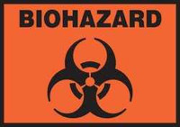 Pre-Printed Label Accuform Signs Warning Label Black / Orange Vinyl Biohazard w/Sign Black Biohazard 3-1/2 x 5 Inch LBHZ506VSP Pack of 5 LBHZ506VSP Accuform Signs 1066749_PK