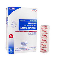 Dukal Double Hook and Loop Closure Elastic Bandage 6 Inch x 5 Yard - Box of 10 516LF DukalÂ™ 813550_BX
