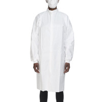 Cleanroom Lab Coat Contec® CritiGear™ White Large Knee Length Microporous Fabric Disposable HCGA0032 Case/30