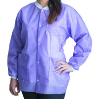 Lab Jacket FitMe™ Purple Medium Hip Length 3-Layer SMS Disposable UGJ-6504-M Bag of 10 UGJ-6504-M FitMe™ 1194420_BG