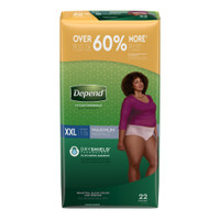 Female Adult Absorbent Underwear Depend FIT-FLEX Pull On with Tear Away Seams 2X-Large Disposable Heavy Absorbency
