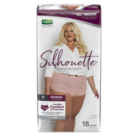 Female Adult Absorbent Underwear Depend Silhouette Pull On with Tear Away Seams X-Large Disposable Heavy Absorbency - Pack of 18 54219 DependÂ® SilhouetteÂ® 1205940_PK