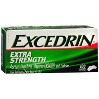 Pain Relief Excedrin Extra Strength 250 mg - 250 mg - 65 mg Strength Acetaminophen / Aspirin / Caffeine Capsule 100 per Bottle - Bottle/1