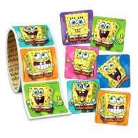 Disney® 100 per Roll SpongeBob Faces Sticker 1-5/8 Inch VL124 Roll/1