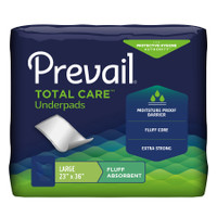 Disposable Underpad Prevail Total Care 23 X 36 Inch Fluff Light Absorbency UP-150/2 - Case/150