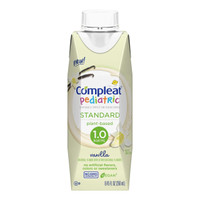 Pediatric Oral Supplement Compleat® Pediatric Standard 1.0 Cal Vanilla Flavor 8.45 oz. Carton Liquid Plant Based Food Allergies 00043900560410 Case of 24 43900560410 Compleat® Pediatric Standard 1.0 Cal 1207054_CS