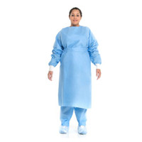 Protective Procedure Gown Halyard X-Large Blue NonSterile Not Rated Disposable 69028 Pack/10