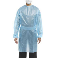 Chemotherapy Procedure Gown McKesson Medium Blue NonSterile AAMI Level 2 / ASTM D6978 Disposable 16-54KVM Bag of 10 16-54KVM McKesson 1177927_BG