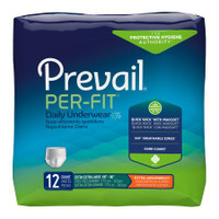 Unisex Adult Absorbent Underwear Prevail® Per-Fit® Pull On with Tear Away Seams 2X-Large Disposable Heavy Absorbency PF-517 Case/48