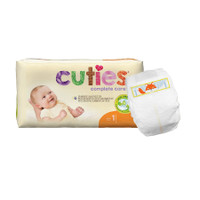 Unisex Baby Diaper Cuties® Size 1 Disposable Heavy Absorbency CDB001 Pack/25