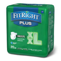 Unisex Adult Incontinence Brief FitRight™ Plus 2X-Large Disposable Moderate Absorbency FITPLUSXXL Bag of 20 FITPLUSXXL FitRight™ Plus 835157_BG
