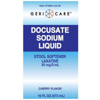 Stool Softener Geri-Care® Cherry Liquid 16 oz. 50 mg / 5 mL Strength Docusate Sodium Q402-16-GCP Case of 12 Q402-16-GCP Geri-Care® 1226011_CS