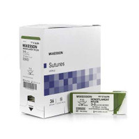 Nonabsorbable Suture with Needle McKesson Nylon P-12 3/8 Circle Precision Reverse Cutting Needle Size 3 - 0 Monofilament S1669H Box of 1 S1669H McKesson 1034504_BX