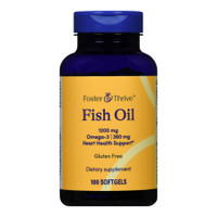 Omega 3 Supplement Foster & Thrive™ Fish Oil 1200 mg Strength Softgel 100 per Bottle 01093995739 Bottle/1