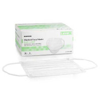 Procedure Mask McKesson Pleated Earloops One Size White NonSterile ASTM Level 1 Adult 91-2103 Box of 50 91-2103 McKesson 1196786_BX