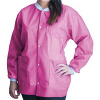 Lab Jacket FitMe™ Raspberry Pink Small Hip Length 3-Layer SMS Disposable UGJ-6509-S Bag of 10 UGJ-6509-S FitMe™ 1194429_BG