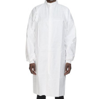 Cleanroom Lab Coat Contec® CritiGear™ White Medium Knee Length Microporous Fabric Disposable HCGA0022 Bag/10
