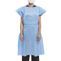 Patient Exam Gown Halyard One Size Fits Most Blue Disposable 69766 Case/100