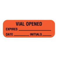 Pre-Printed Label Advisory Label Red Paper Vial Opened Expires Date Initials Black Quality Control Label 1/2 x 1-1/2 Inch ULFP294 Roll of 1 ULFP294 United Ad Label 677009_RL