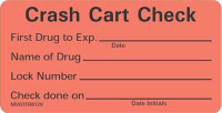 Pre-Printed Label Barkley® Advisory Label Red Crash Cart Check First Drug To Exp Name Of Drug Lock Number Check Done On Black 1-1/2 x 2-15/16 Inch MV07FR8129 Roll of 1 MV07FR8129 Barkley® 527511_RL
