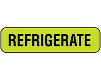 Pre-Printed Label Shamrock Auxiliary Label Chartreuse Vac REFRIGERATE Black Temperature Control 5/16 x 1-1/4 Inch UPCR-1034 Roll of 500 UPCR-1034 Shamrock 894614_RL