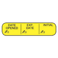 Pre-Printed / Write On Label Apothecary Products® Advisory Label Yellow Paper DATE OPENED/EXP. DATE/INITIAL Black Quality Control Label 3/8 x 1-9/16 Inch 40240 Pack of 1 40240 Apothecary Products® 1056156_PK