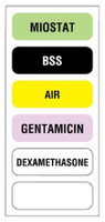 Pre-Printed Label UAL™ Anesthesia Label Multicolored Paper Miostat Bss Air Gentamicin Dexamethasone Black / White Medication Name 1/2 x 1-1/2 Inch ULAM894 Box of 25 ULAM894 UAL™ 956486_BX
