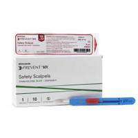 Safety Scalpel McKesson Prevent® MX No. 10 Stainless Steel / Plastic Sensory Grip Handle Sterile Disposable 1643 Box of 1 1643 McKesson Prevent® MX 911766_BX