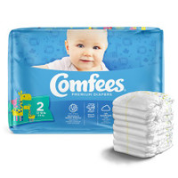 Unisex Baby Diaper Comfees® Size 2 Disposable Moderate Absorbency CMF-2 Bag/42