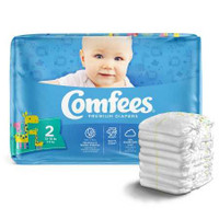 Unisex Baby Diaper Comfees® Size 2 Disposable Moderate Absorbency CMF-2 Case of 168 CMF-2 Comfees® 993244_CS