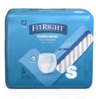 Unisex Absorbent Underwear FitRight™ Pull On with Tear Away Seams Small Disposable Moderate Absorbency MSC23000 Case of 4 MSC23000 FitRight™ 564947_CS