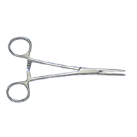 Hemostatic Forceps busse Kelly 5-1/2 Inch Length Floor Grade Stainless Steel Sterile Ratchet Lock Finger Ring Handle Straight Blunt / Sharp Tips 775 Case of 50