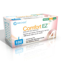 Standard Insulin Pen Needle Comfort EZ‚ 32 Gauge 4 mm Length NonSafety 32G4 Case of 3000
