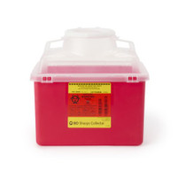 Sharps Container BD™ Red Base 11-1/2 H X 12-4/5 W X 8-4/5 D Inch Vertical Entry 3.5 Gallon 305456 Each/1