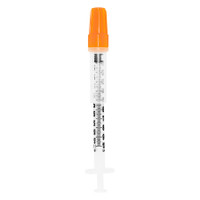 Safety Insulin Syringe with Needle SOL-GUARD™ 1 mL 1/2 Inch 29 Gauge Sliding Safety Needle Regular Wall 200017SG Box/100
