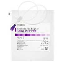 Bolus Enteral Feeding Extension Tube Set McKesson 24 Inch, EnFit, Secure Lock Right Angle Connector and Clamp, NonSterile 194-0124-24 Each/1