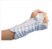 Cock-Up Wrist Brace ProCare® Aluminum / Canvas Left Hand White Medium 79-87355 Pack of 1 79-87355 ProCare® 368068_EA