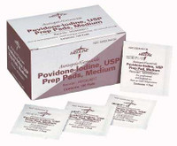 PVP Prep Pad Medline 10% Strength Povidone-Iodine Individual Packet Medium NonSterile MDS093917 Box of 100 MDS093917 MEDLINE 317095_BX